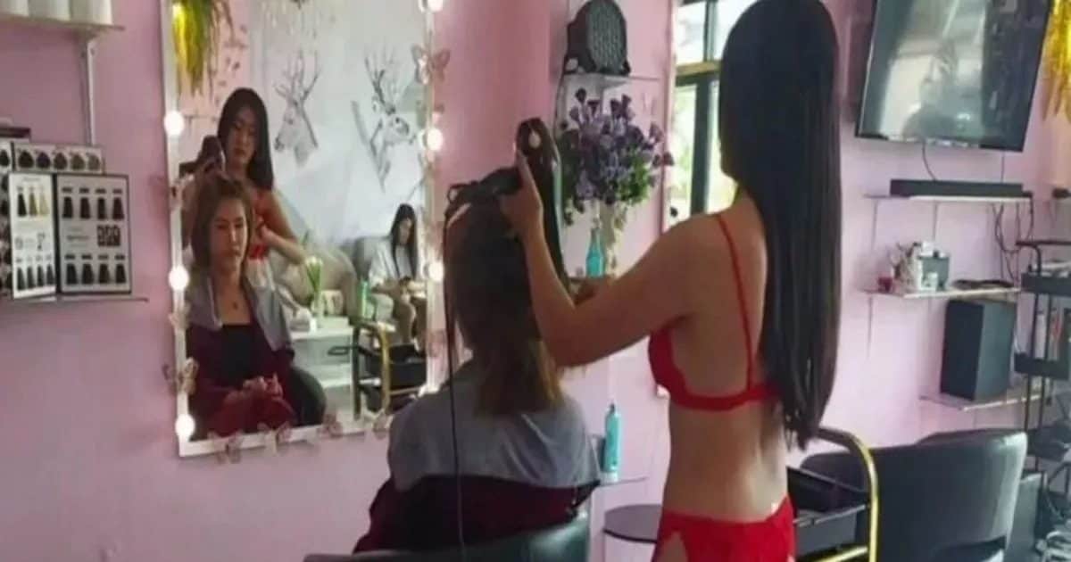 ये है दुनिया की सबसे अनोखी नाइन, कपड़े खोलकर काटती है बाल, पत्नियों को मिली  खुली चुनौती - Unique hairdresser gives hair cut wearing lingerie bina  kapdon wali naain - News18 हिंदी