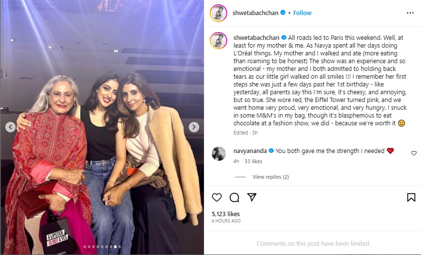 Navya Naveli Nanda Post