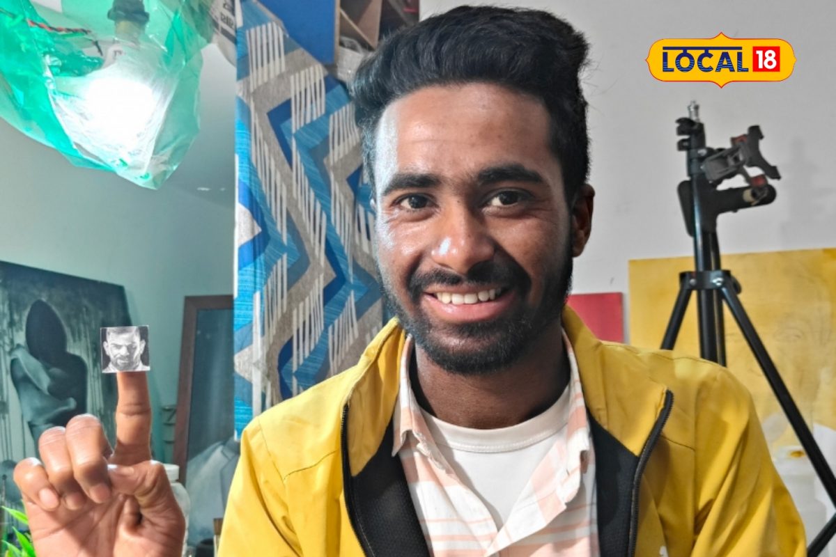 इस आर्टिस्ट की उंगली पर विराट कोहली! बारीकी से बनाई इतनी छोटी पेंटिंग