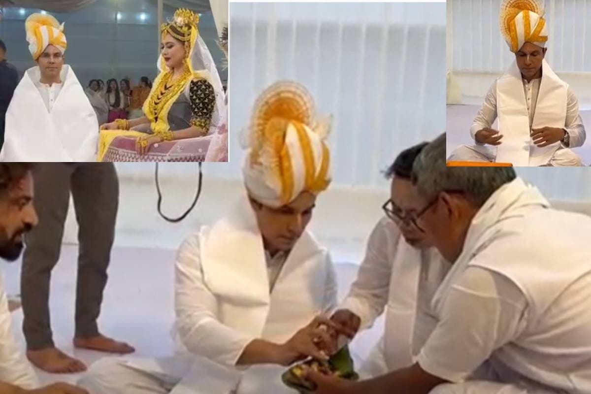 सोने से लदीं रणदीप हुड्डा की दुल्हन, मणिपुरी अंदाज में दिखे एक्टर