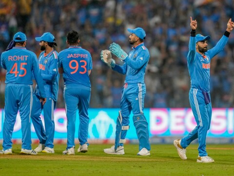 भारत ने आईसीसी क्रिकेट विश्व कप 2023 में लगातार 7वीं जीत दर्ज की. (AP) 