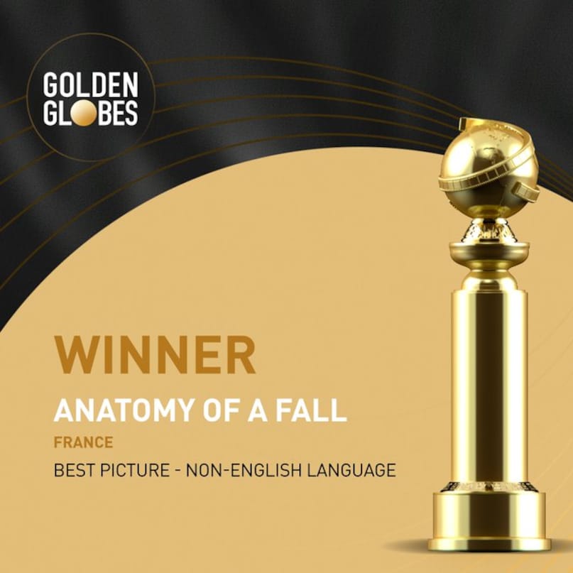 Anatomy of a fall on the win for best picture