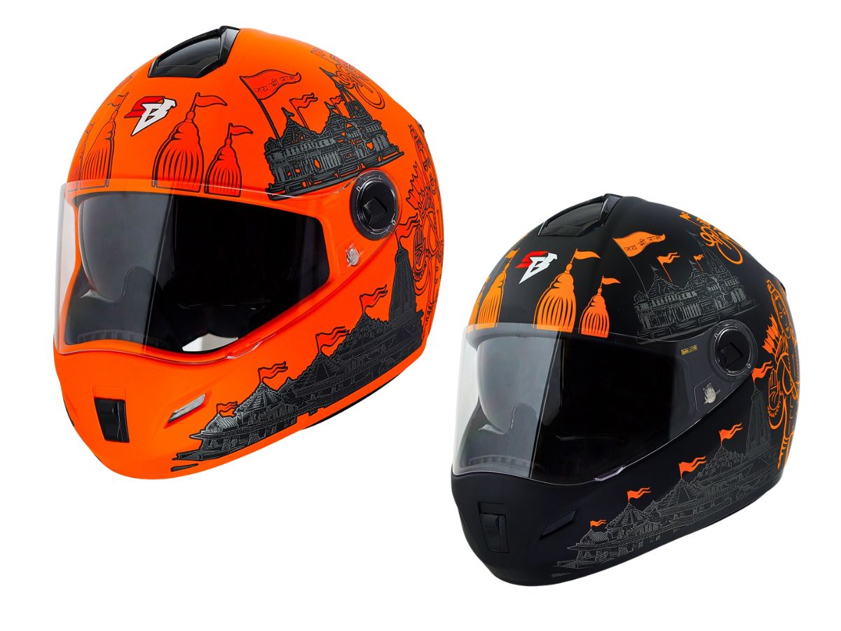 steelbird launches jai shree ram edition helmet, steel bird ram helmet, steelbird ayodhya helmet, steelbird helmet with rammandir image, steelbird ram helmet, steelbird ram mandir helmet, steelbird ram mandir helmet price