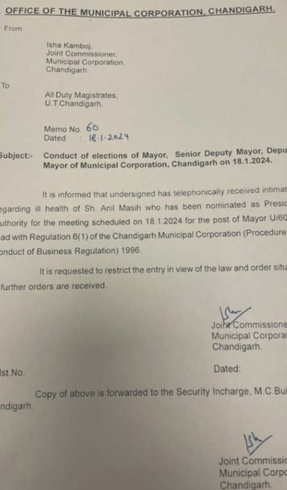 Chandigarh Mayor Elections