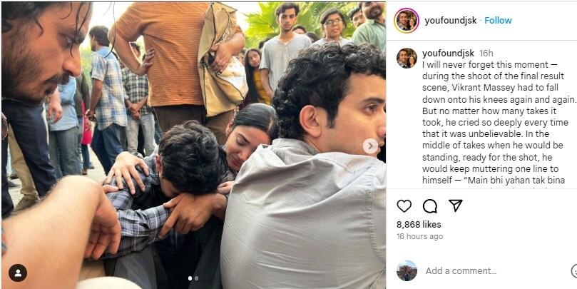 Vikrant Massey, 12th Fail, vikrant massey on 12th fail, 12th fail climax scene, vikrant massey broke down into tears, vikrant massey cried while shooting 12th fail climax, vikrant massey 12th fail, 12th fail story, 12th Fail director vidhu vinod chopra, vidhu vinod chopra on 12th Fail, Vikrant Massey 12th Fail on ott, 12th Fail imdb rating, 12th Fail won filmfare awards, 12th Fail based on ips manoj kumar sharma, manoj kumar sharma film 12th fail, manoj kumar sharma love story, who is manoj kumar sharma, bollywood news, entertainment news in hindi
