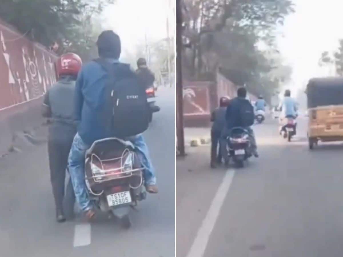 Viral video of Rapido, Rapido rider pulled the customer, Rapido bike's fuel tank empty, Rapido rider pulled the customer, Rapido scooter pulled the customer, Rapido rider pushed the customer from the scooter, Viral video of Rapido scooter