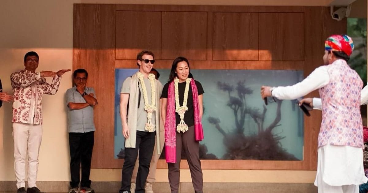 Mark Zuckerberg and wife attend Anant Ambani and Radhika Merchant’s pre-wedding festivities in Jamnagar.