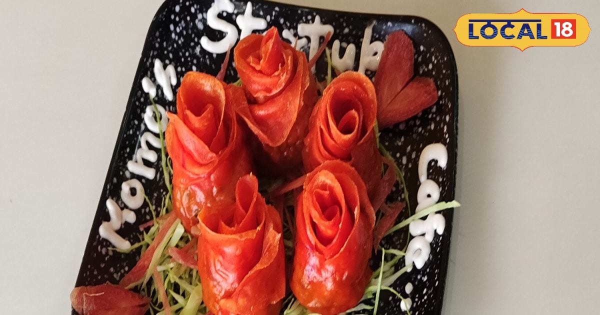 Amazing artwork of Startup Cafe Momo made like a rose flower - News18 हिंदी