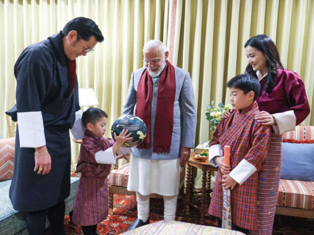 Prime Minister Narendra Modi meets Bhutan King son.