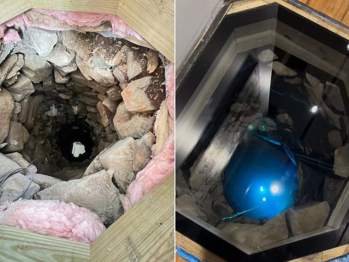 couple find hidden tunnel under floor