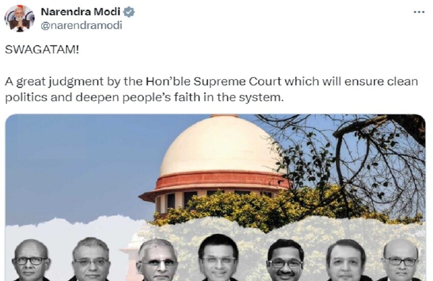 PM Modi Lauds Supreme Court Judgment