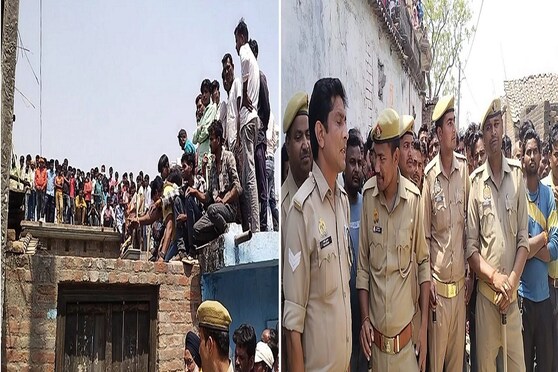 गांव में हुआ कांड, छत पर 6 घंटे धूप में बैठे रहे लोग, हाथ बांधे खड़ी रही पुलिस