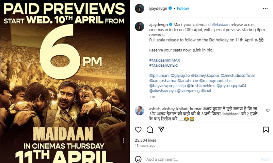 Ajay Devgn Maidaan Release date