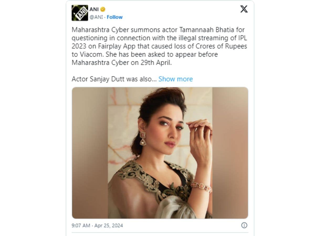 Tamannaah Bhatia, Tamannaah Bhatia News, Tamannaah Bhatia Films, Tamannaah Bhatia summoned for questioning by Maharashtra Cyber branch, Tamannaah Bhatia connection with the illegal IPL streaming case, why Maharashtra Cyber branch summoned Tamannaah Bhatia, Sanjay Dutt summoned for questioning by Maharashtra Cyber branch 