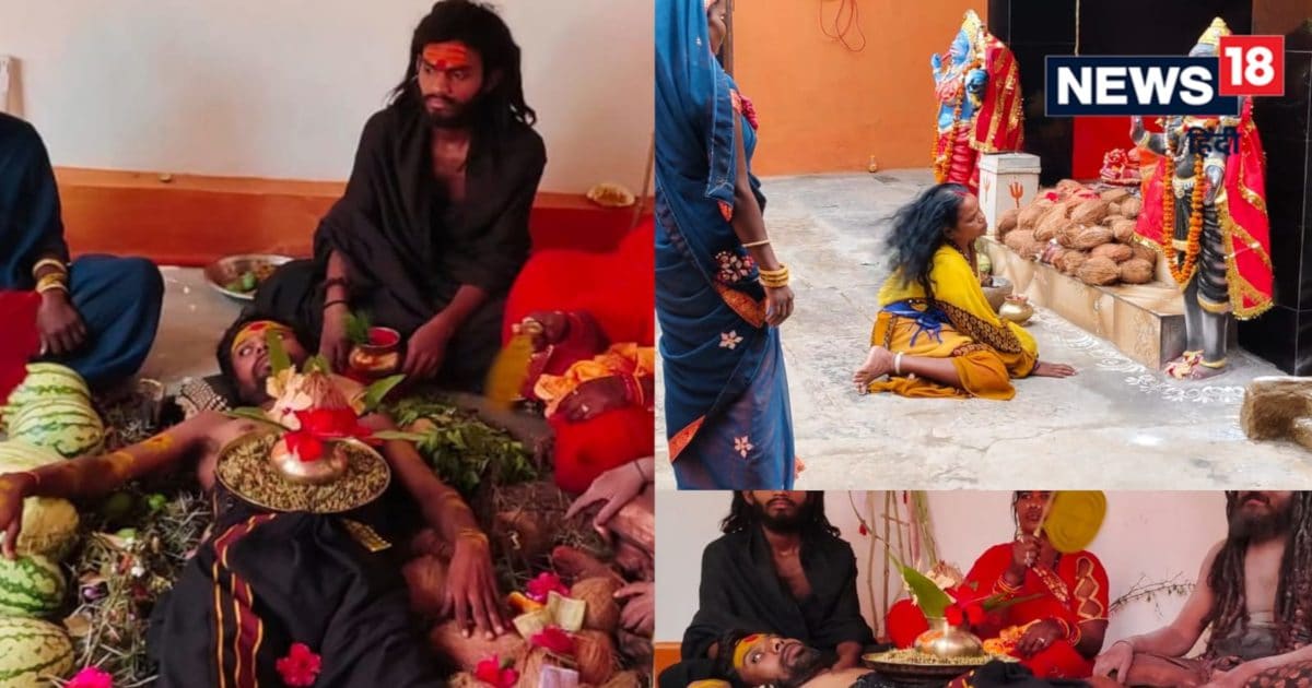 Chaitra Navratri 2024 Unique devotion man made bed of thorns placed pot on head will worship Maa Durga for 9 days in chhattisgarh bizarre news