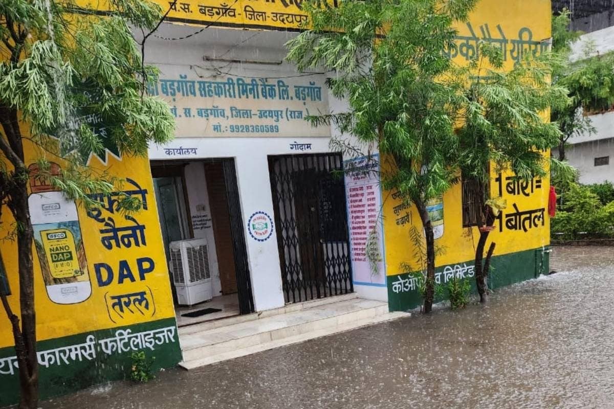 राजस्थान के उदयपुर में भारी बारिश गोगुंदा में पहली बार में 3 इंच बरसा पानी