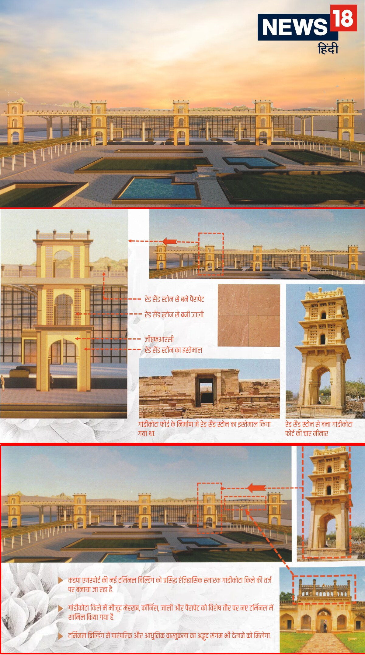 Kadapa airport, key features of Kadapa airport, Kadapa airport concept, Kadapa airport architecture, architecture of Kadapa airport, CHARMINAR OF GANDIKOTA FORT, Inspiration for Façade, new terminal building, Gandikota fort, famous historical monument, Kadapa district news, traditional architecture, modern architecture, airport diary, omg story, strange story, odd news, omg news, ajab gajab news, weird news, uncanny news, unearthly news, unreal news, ghostly news, abnormal news, airport news today, airport news today hindi, airport latest news today in hindi, airport current news, airport news hindi,