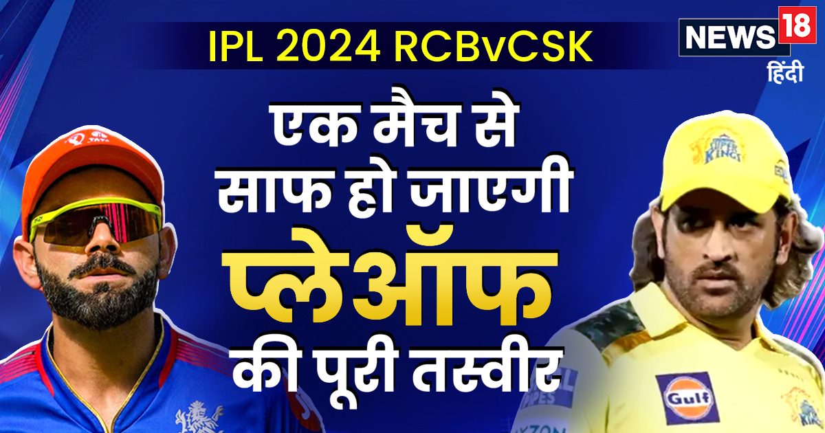 IPL2024 RCB v CSK: सबसे बड़ा मुकाबला, एक मैच साफ कर देगा प्लेऑफ की पूरी तस्वीर