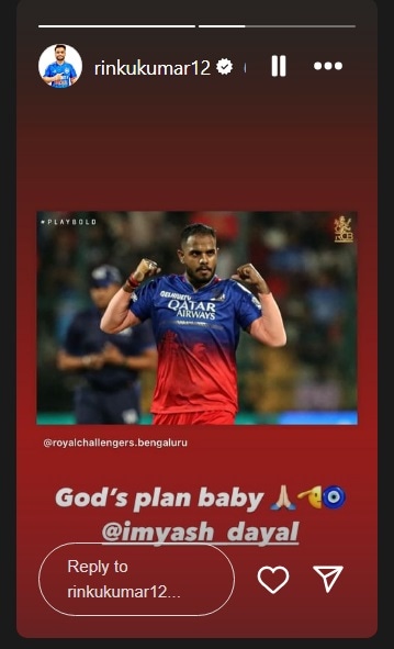Rinku Singh instagram story