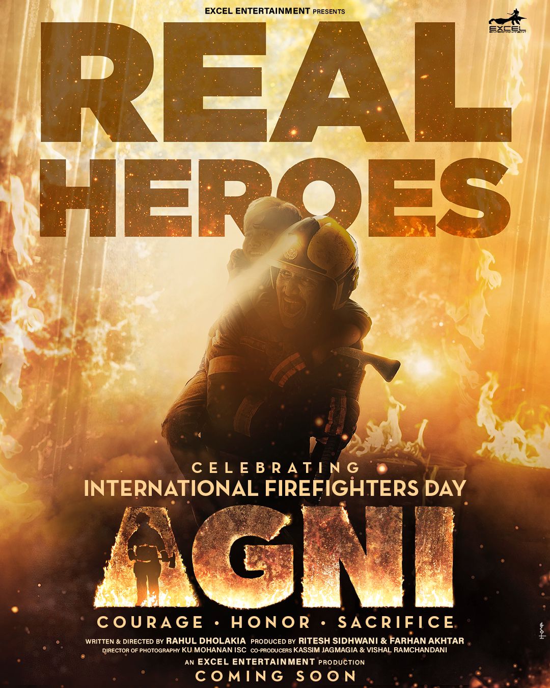 International FireFighters Day,Agni First Poster Release,Pratik Gandhi Agni, Agni First Poster, pratik gandhi upcoming film agni release date, agni poster out, agni poster release, upcoming film agni, Pratik gandhi divyendu Film agni