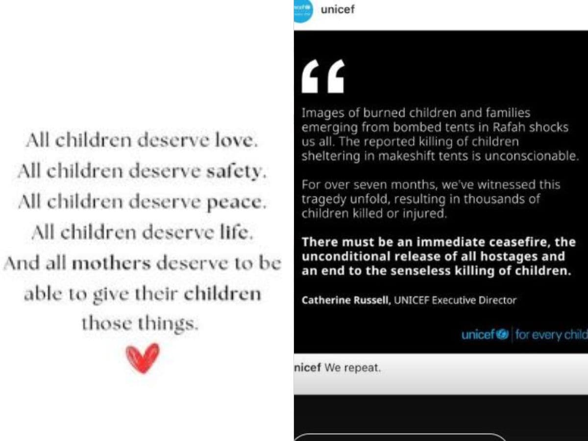 Palestine Israel war, Israel's attack on Palestine, Israel's attack on rafah, bollywood supports Palestine, bollywood on Palestine, Alia Bhatt, Kareena Kapoor, Varun Dhawan Palestine after Israel's attack on Rafah, आलिया भट्ट, करीना कपूर, वरुण धवन