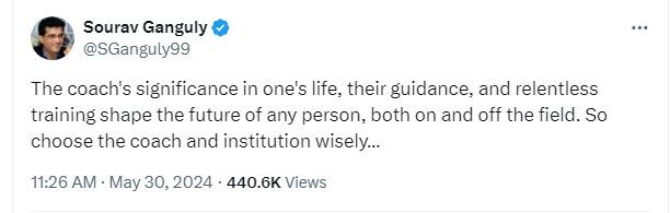 Sourav Ganguly, bcci, gautam gambhir, Sourav Ganguly cryptic post, Sourav Ganguly on team india coach, Sourav Ganguly cryptic post for coach, rahul dravid, सौरव गांगुली, बीसीसीआई, हेड कोच, गौतम गंभीर