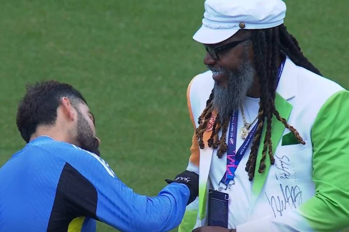 IND-PAK मैच में क्रिस गेल का अलग अंदाज... एक-एक कर दिग्‍गजों से मिले, फिर