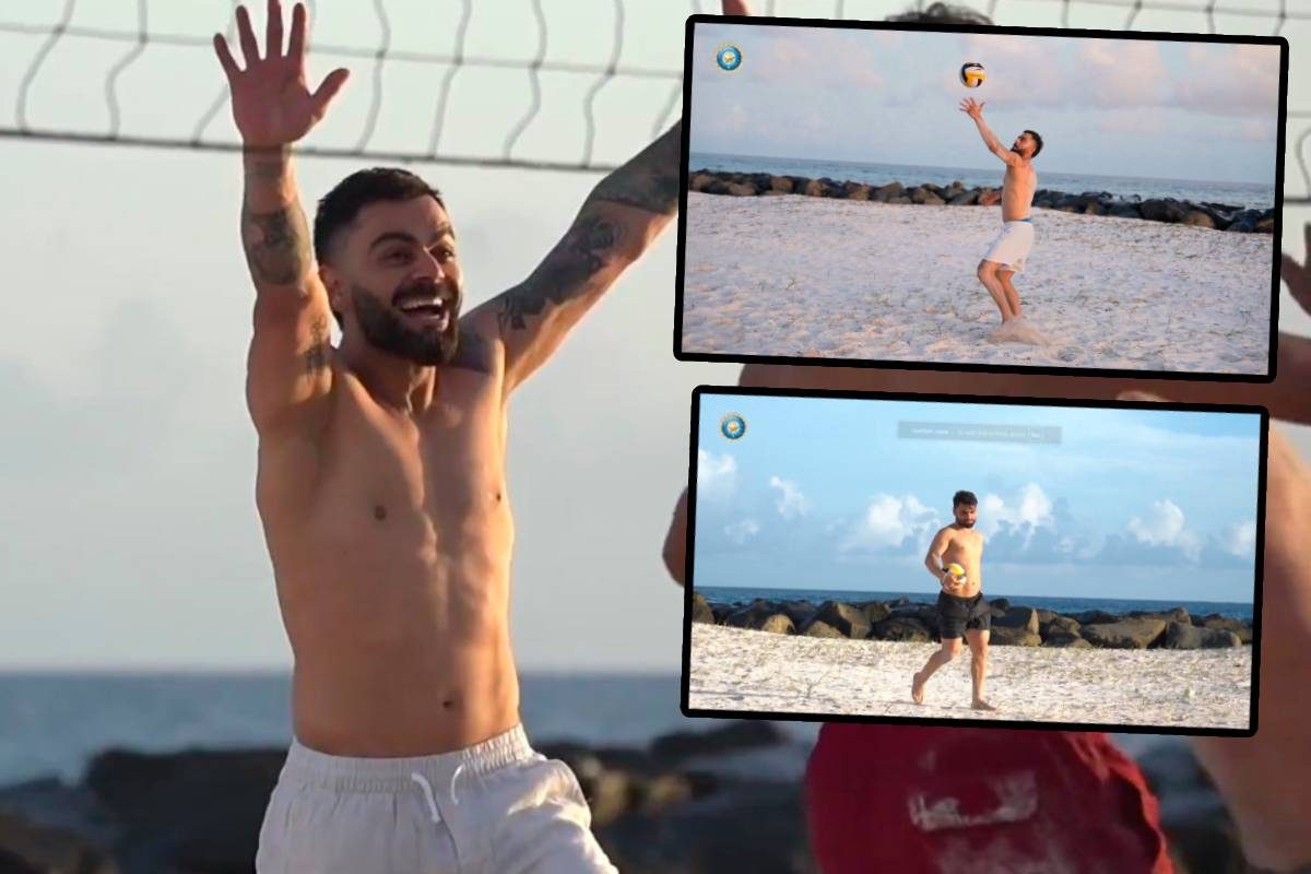 VIDEO: शॉर्ट्स पहनकर बीच पर पहुंचे विराट…टीम के साथियों संग जमकर खेला वॉलीबॉल