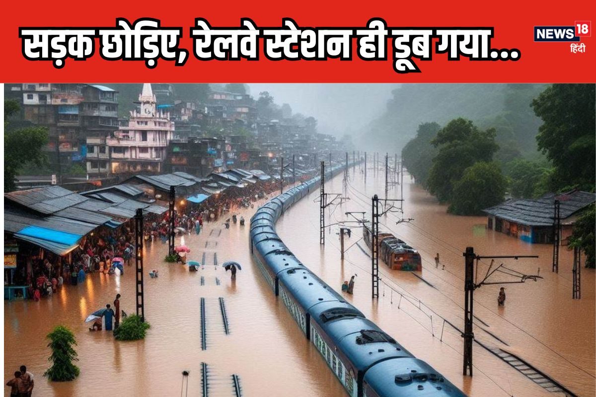 सड़कें छोड़िए जनाब यहां तो पूरा रेलवे स्टेशन ही डूब गया बारिश से बेहाल शहर