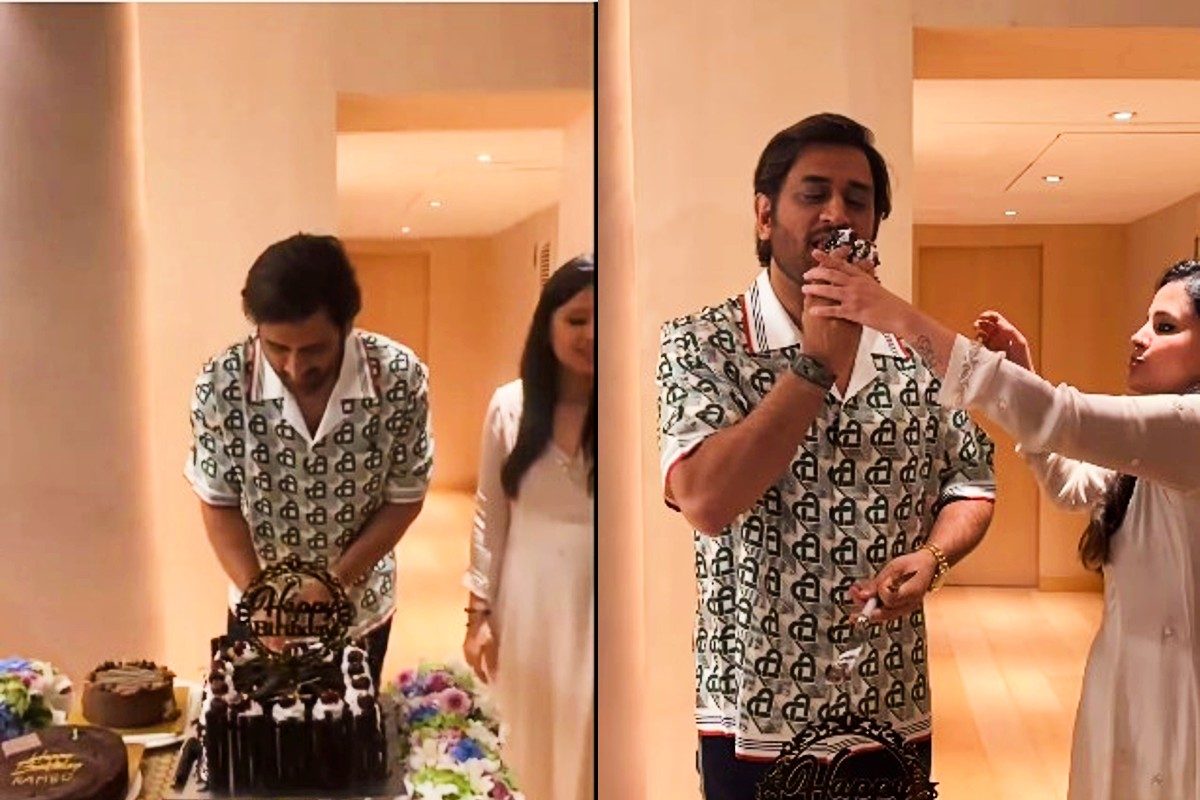 Video: जन्मदिन पर धोनी ने काटा केक, हैरानी में पूछा सवाल, फिर ली राहत की सांस