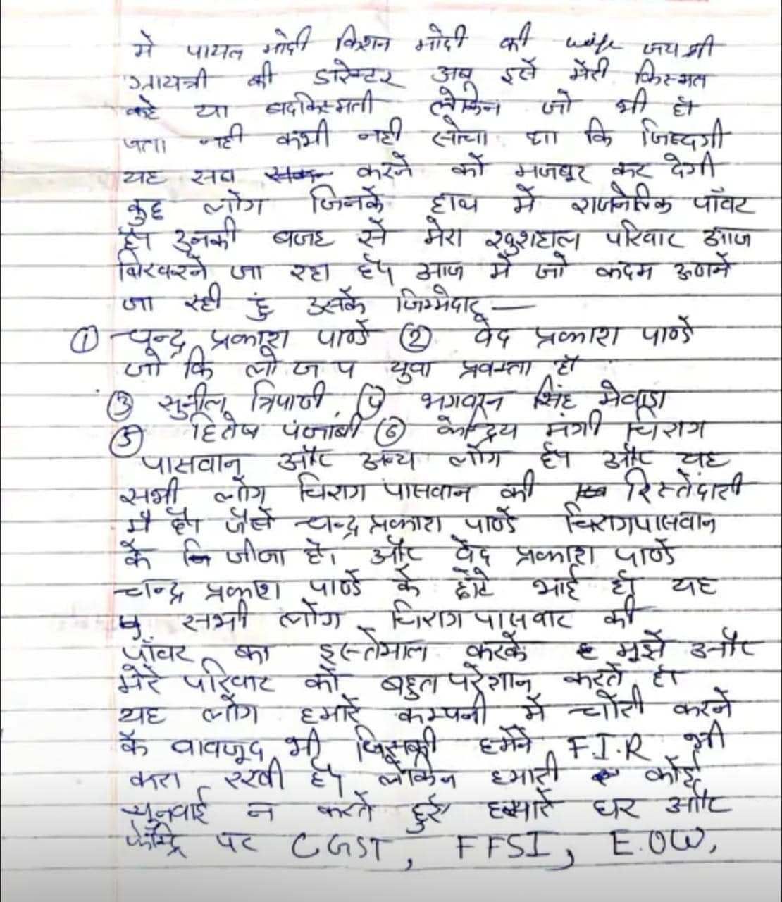 payal modi termination   letter