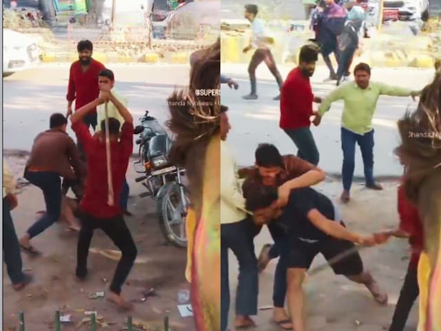 HOLI-HUNGAMA-2025-03-993cefab978afc5464f219f6d3de7e48 Holi trends started coming on social media, 'Kalesh' became a road between, and started playing with sticks!