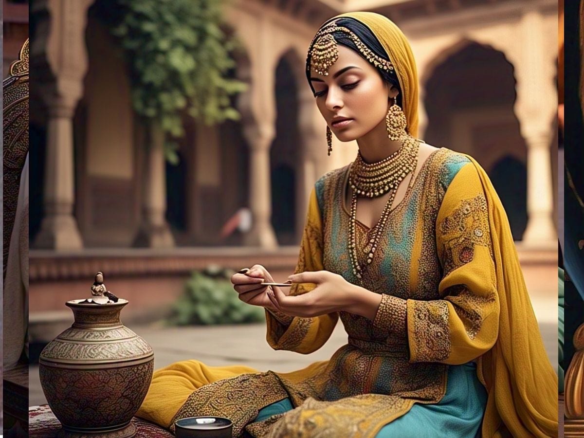 People used to get drunk by the stories of beauty, what was the face of the face of the queens of that Mughal Darwar queens 4 Mughal Begum. Ai's picture