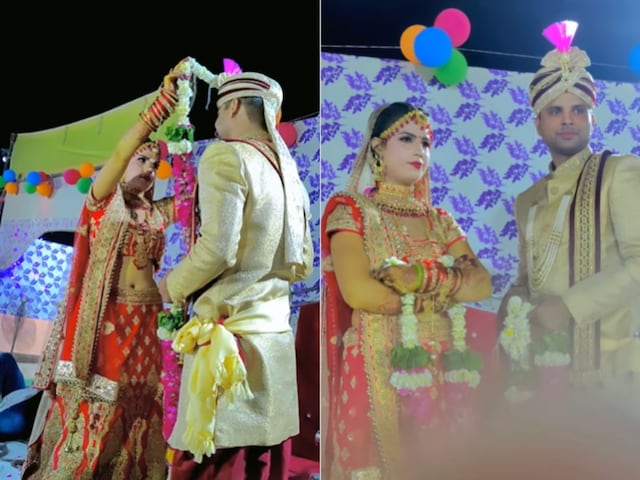 Pooja-ki-shadi-Jaimala-video-Shadi-ka-video-Wedding-Viral-Video-Bride-and-Groom-video-2025-03-4ca09a9383fcbf89501cab66869125bf Viral video: The bride cleverly wore the groom Jayamala