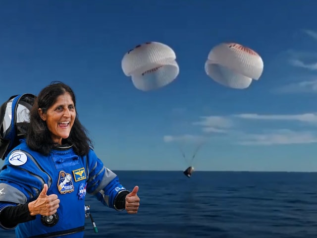 Sunita Villiams, 'Daughter of India', descended on earth, first picture Sunita Villiams, 'Daughter of India', descended on earth, first picture