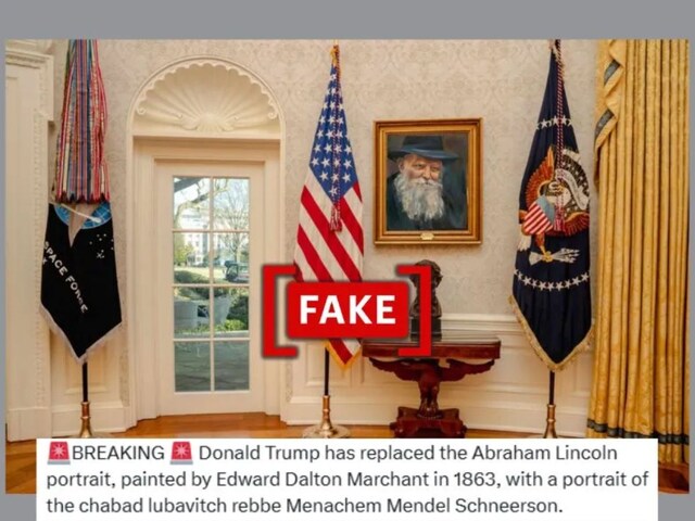 Donald Trump changed the picture of Lincoln in the Oval Office? Photo viral with claim Donald Trump changed the picture of Lincoln in the Oval Office? Photo viral with claim