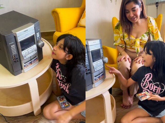 mother-daughter-cute-video-2025-03-2e306a5949df10b4b95991e0e522a748 'This is older than you too!' The daughter saw the first music system, sweat left in running, mother started having fun!