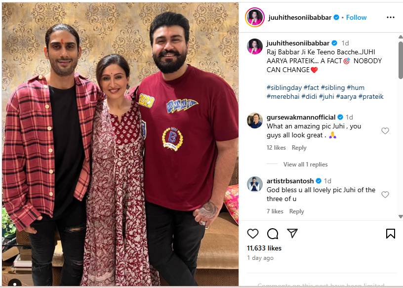 Pratik Babbar Juhi Arya Post-