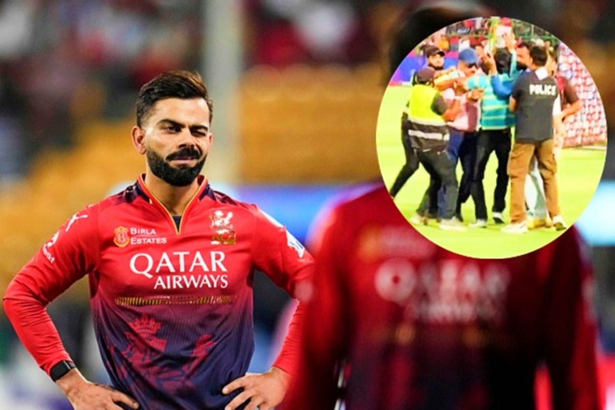 बल्ला उठाकर भागे विराट कोहली, मैदान पर पहुंचा अंजान शख्स