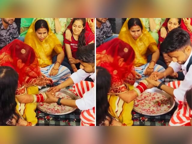 वायरल हुआ बाहुबली दुल्हन का वीडियो, दूल्हे ने झोंक दी ताकत, खोल न पाया मुट्ठी! वायरल हुआ बाहुबली दुल्हन का वीडियो, दूल्हे ने झोंक दी ताकत, खोल न पाया मुट्ठी!