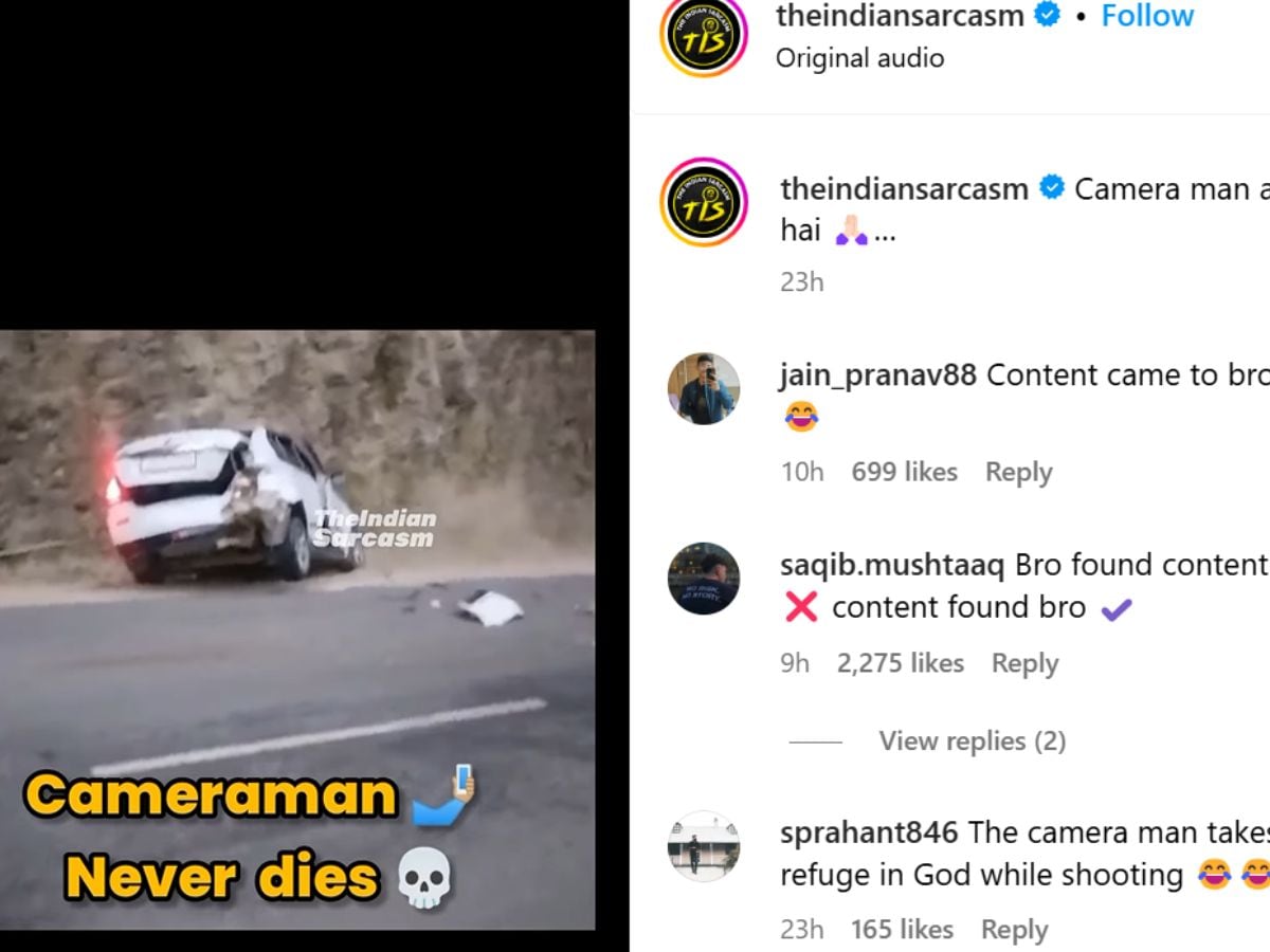 car-accident-reel-002-Insta-2025-04-72069d59567640d611854a63ce67d061 The person was making a video, then suddenly the car accident, people focused on the funny thing!