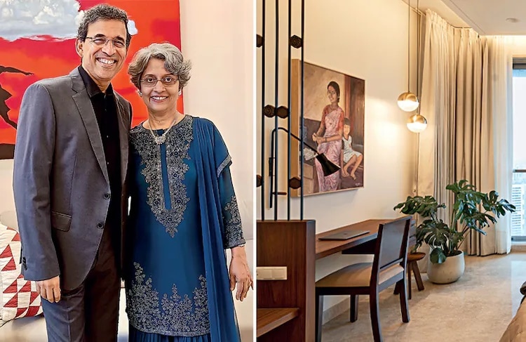 Harsha Bhogle with his wife