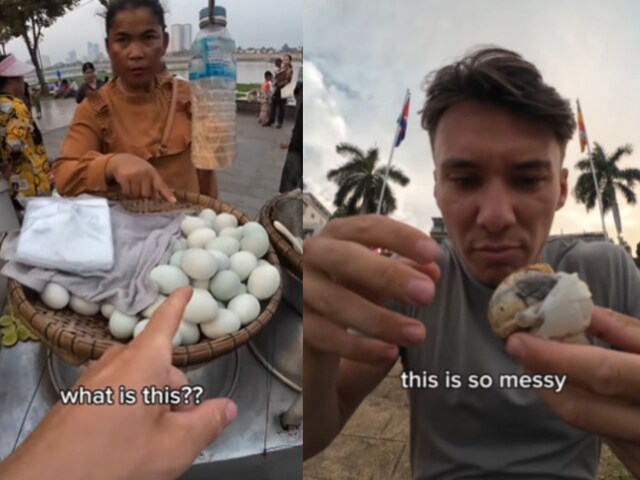 combodian-egg-2025-04-33a531eb51ccf4156d44542aa1e19bda The young man was suffering from hunger, the egg bought from the handle, the dreadful thing came out as soon as he broke!