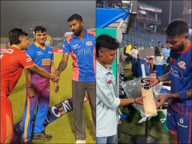1100gm bat and prized heart, Pandya fulfills old promise to female cricketer 1100gm bat and prized heart, Pandya fulfills old promise to female cricketer