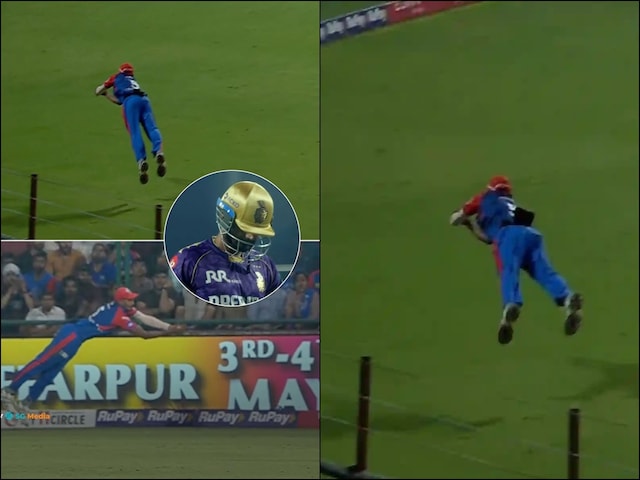 The ball was going for a straight six, jumped like a leopard on the boundary and caught The ball was going for a straight six, jumped like a leopard on the boundary and caught