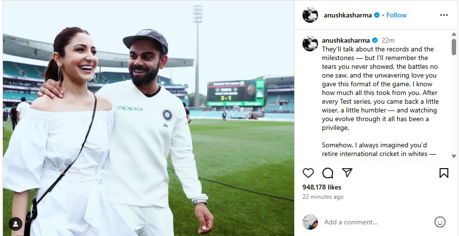 Anushka Virat Postanushka Virat Post