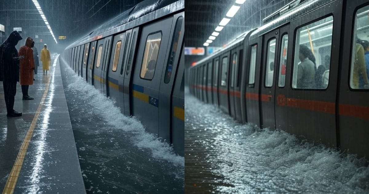 मुंबई जैसी बारिश हुई तो दिल्ली मेट्रो का क्या होगा हाल, देख लें फोटो!