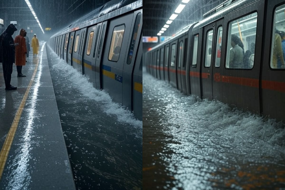 मुंबई जैसी बारिश हुई तो दिल्ली मेट्रो का क्या होगा हाल देख लें फोटो!