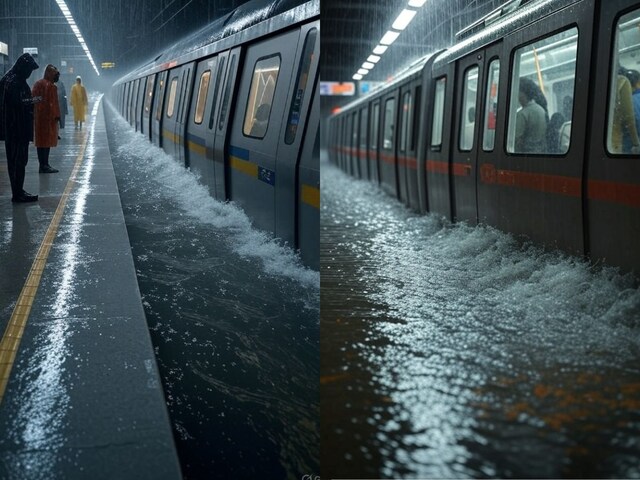मुंबई जैसी बारिश हुई तो दिल्ली मेट्रो का क्या होगा हाल, देख लें फोटो!