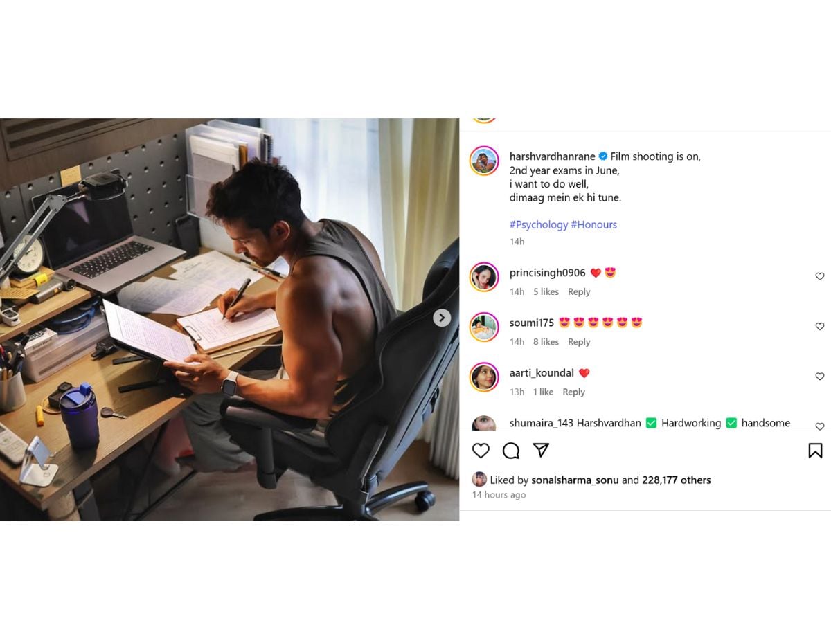 Harshvardhan Rane, Harshvardhan Rane News, Harshvardhan Rane Preparaing For Psychology Honors Exam, Harshvardhan Rane Rane Latest Post, Harshvardhan Rane Rane Films, Harshvardhan Rain Upscoming Projacts, Harshvardhan Rane Age, Harshvardhan Rane, Harshvardhan Rane's post, Harshvardhan Rane's upcoming films, which exam is preparing for Harshvardhan Rane